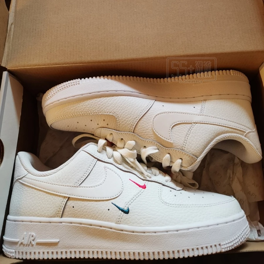Nike Air Force 1 AF1 休閒鞋 邁阿密海豚隊 南灣 全白 刺繡 紅藍 雙勾 小勾 CT1989-101-細節圖7