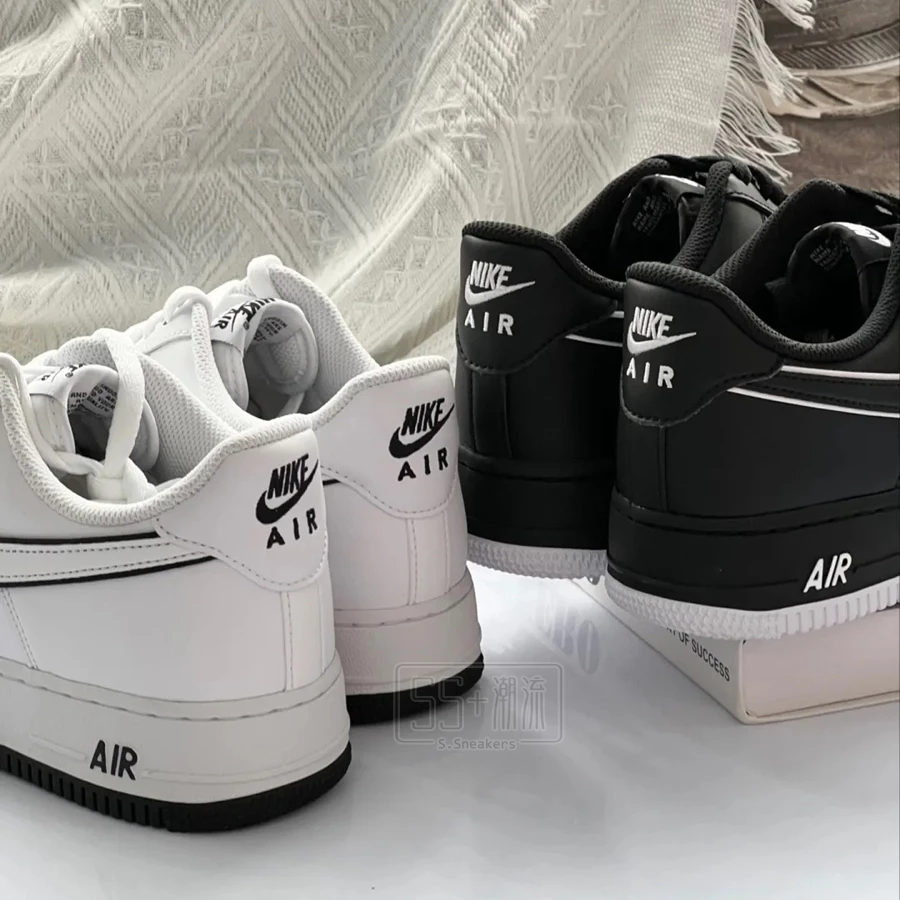 Nike Air Force 1 Low 07 AF1 黑色 黑白 白色 白黑 熊貓 滾邊 休閒鞋 DV0788-002-細節圖4