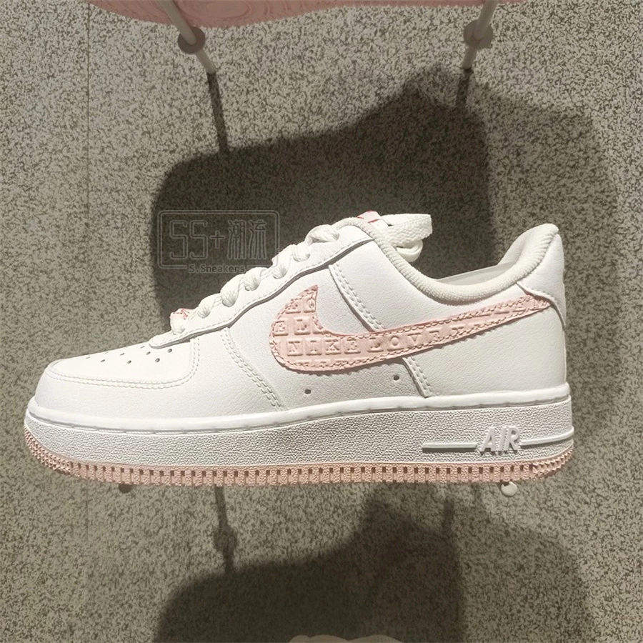 Nike Air Force 1 AF1 Valentines Day 休閒鞋 情人節 白粉 女鞋 DQ9320-100-細節圖3