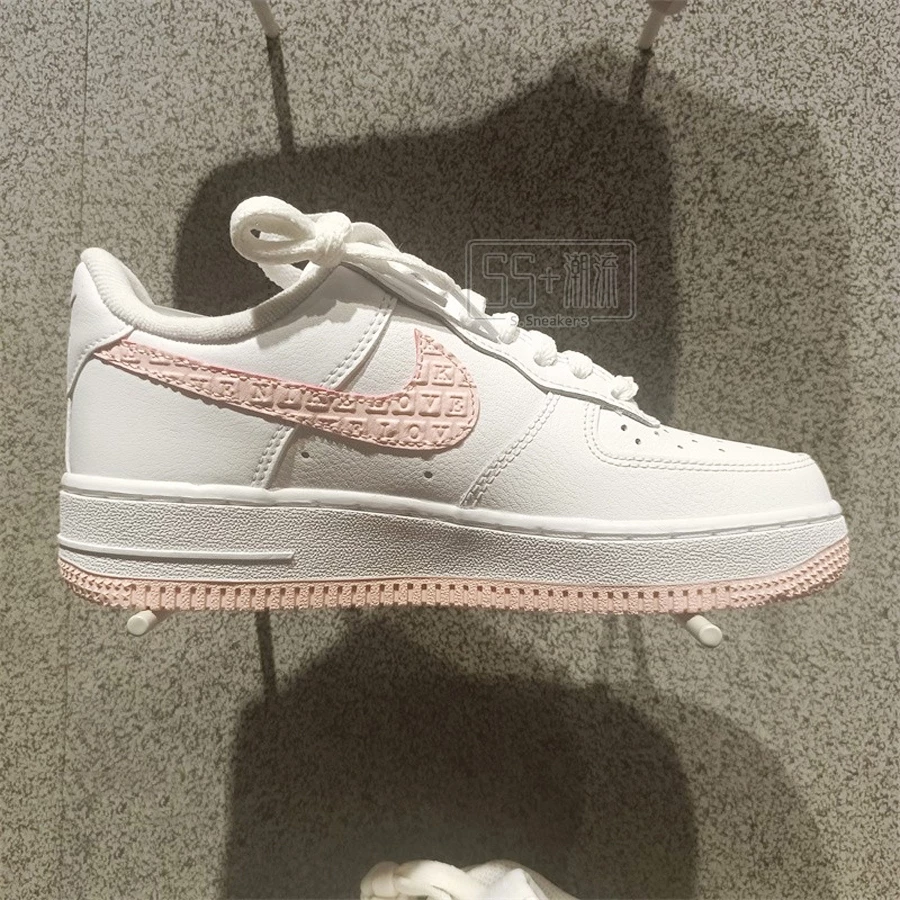 Nike Air Force 1 AF1 Valentines Day 休閒鞋 情人節 白粉 女鞋 DQ9320-100-細節圖4