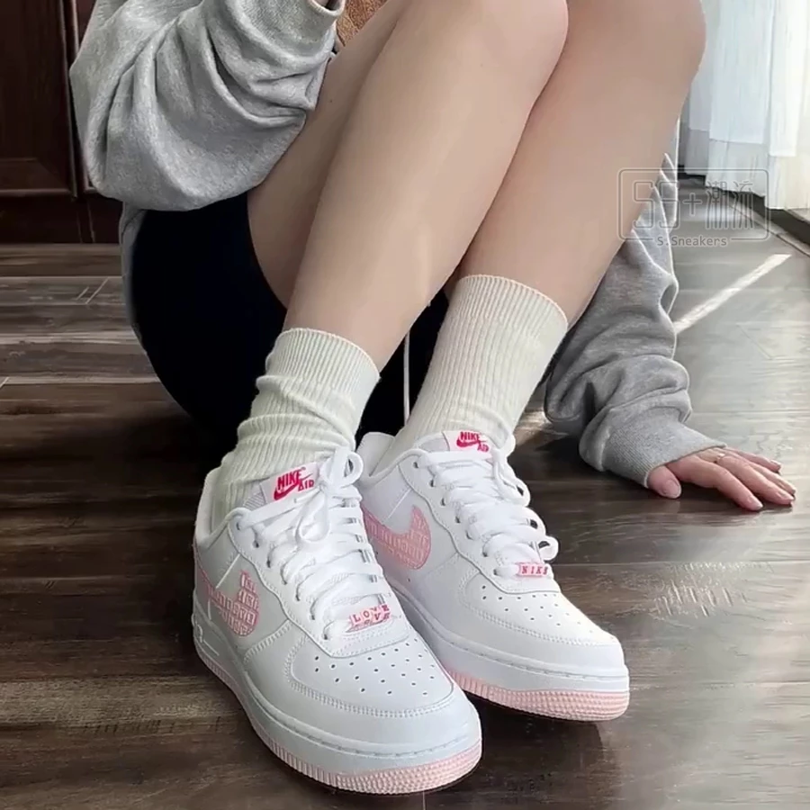 Nike Air Force 1 AF1 Valentines Day 休閒鞋 情人節 白粉 女鞋 DQ9320-100-細節圖8