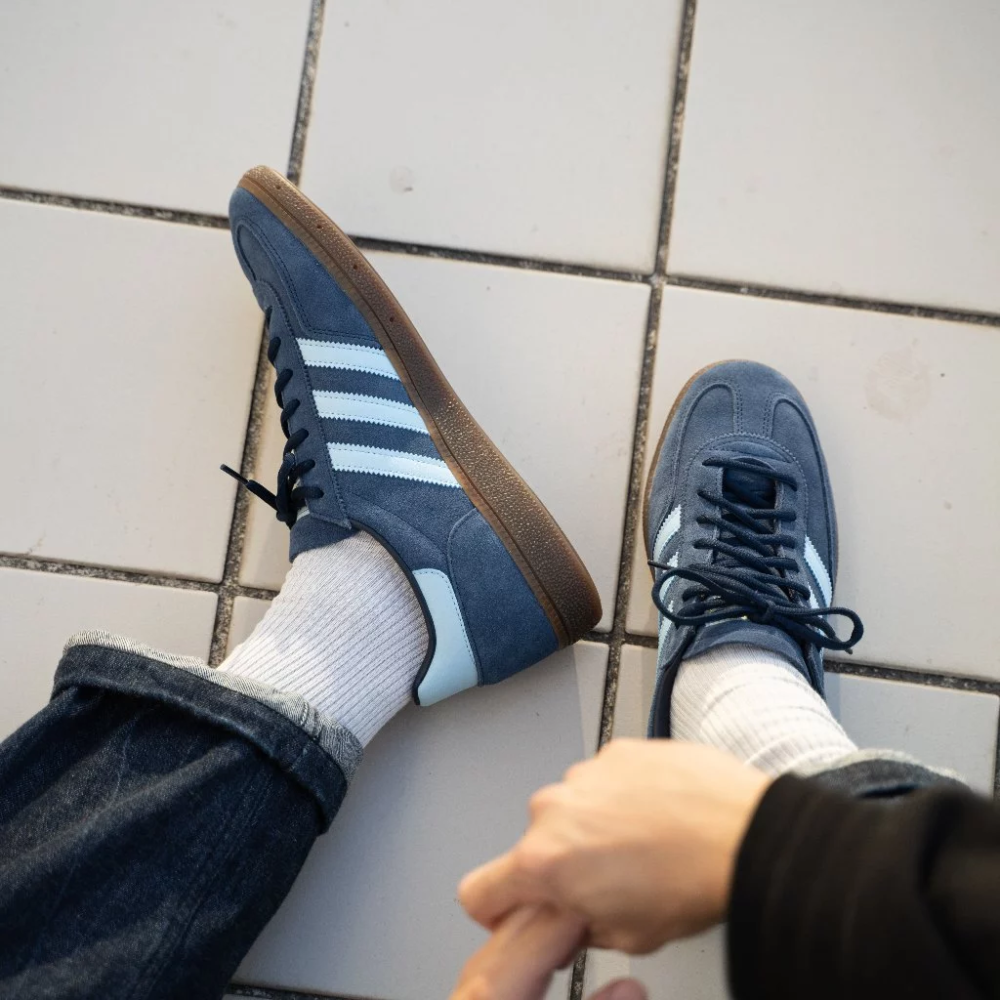 Adidas Handball Spezial BD7633 男女 休閒鞋 經典 復古 麂皮 日常 穿搭 膠底 深藍-細節圖4