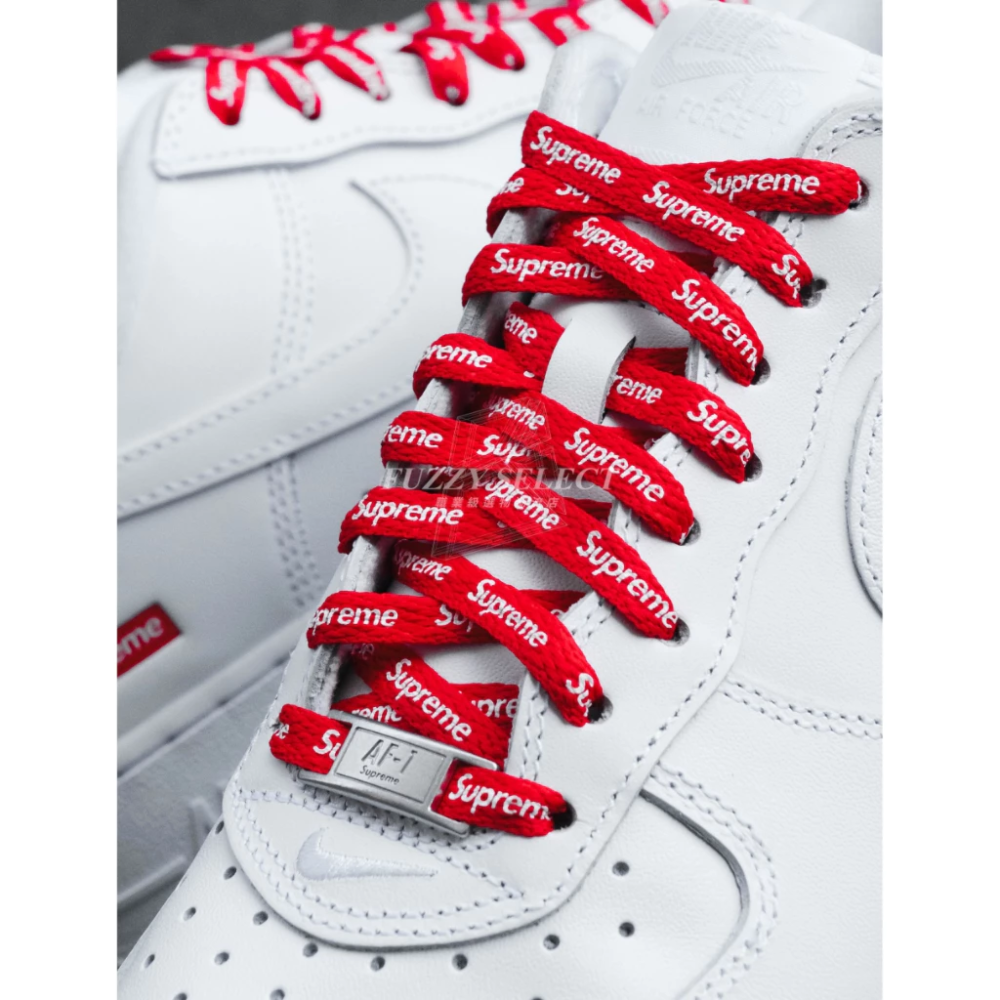 Supreme x Nike Air Force 1 聯名款 滿版 鞋帶 白 CU9225-100-細節圖3