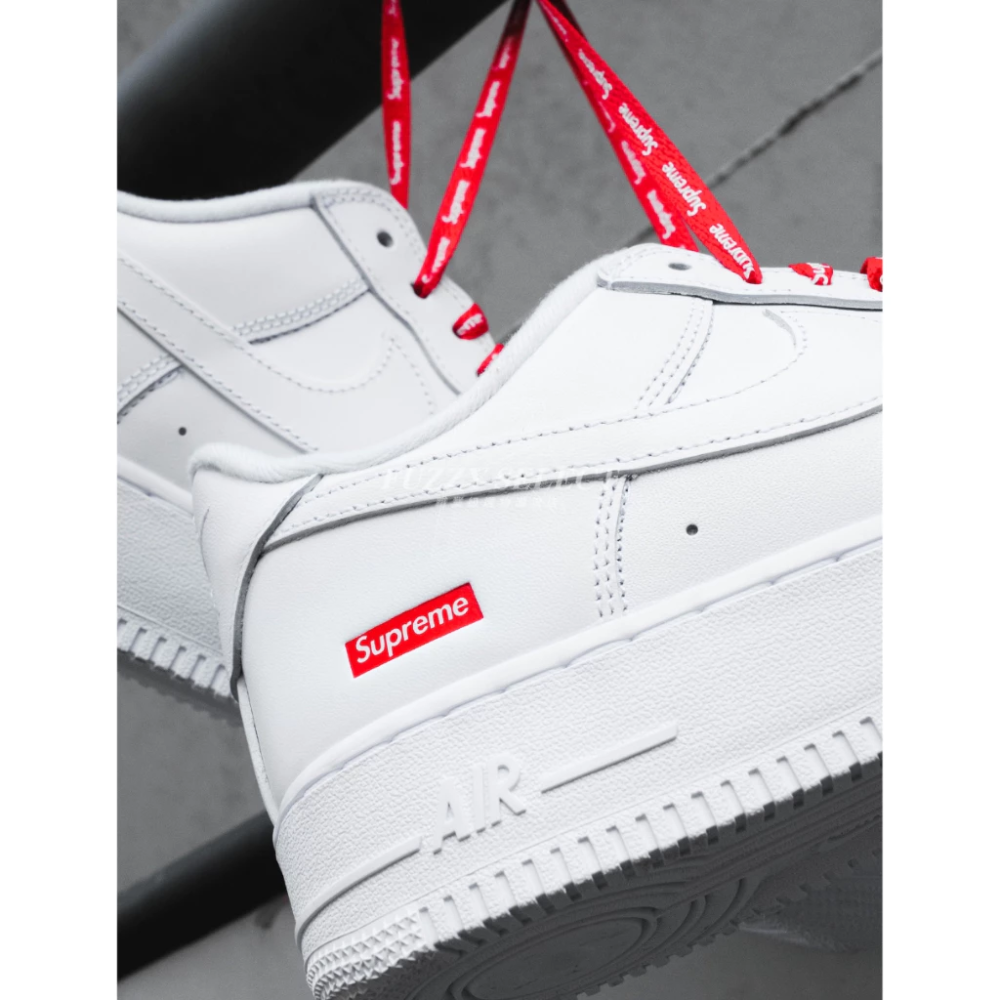 Supreme x Nike Air Force 1 聯名款 滿版 鞋帶 白 CU9225-100-細節圖4