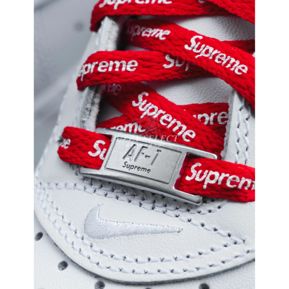 Supreme x Nike Air Force 1 聯名款 滿版 鞋帶 白 CU9225-100-細節圖7