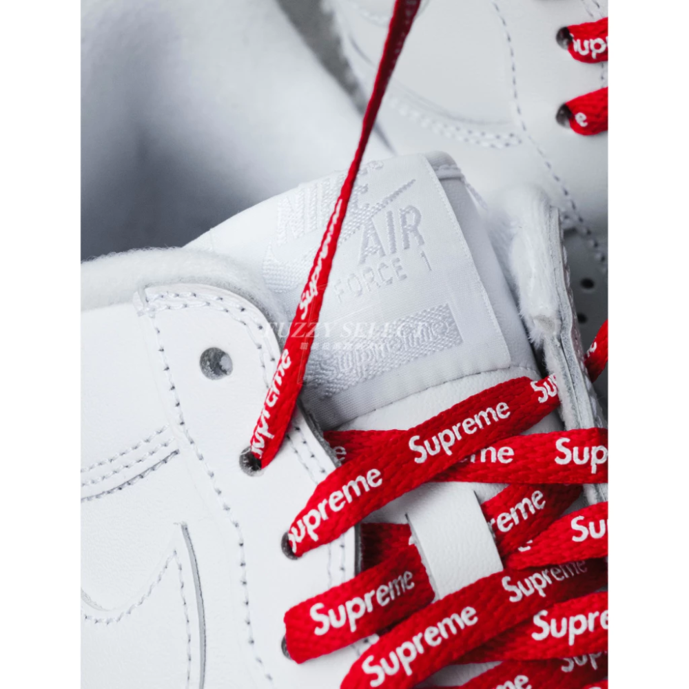 Supreme x Nike Air Force 1 聯名款 滿版 鞋帶 白 CU9225-100-細節圖8