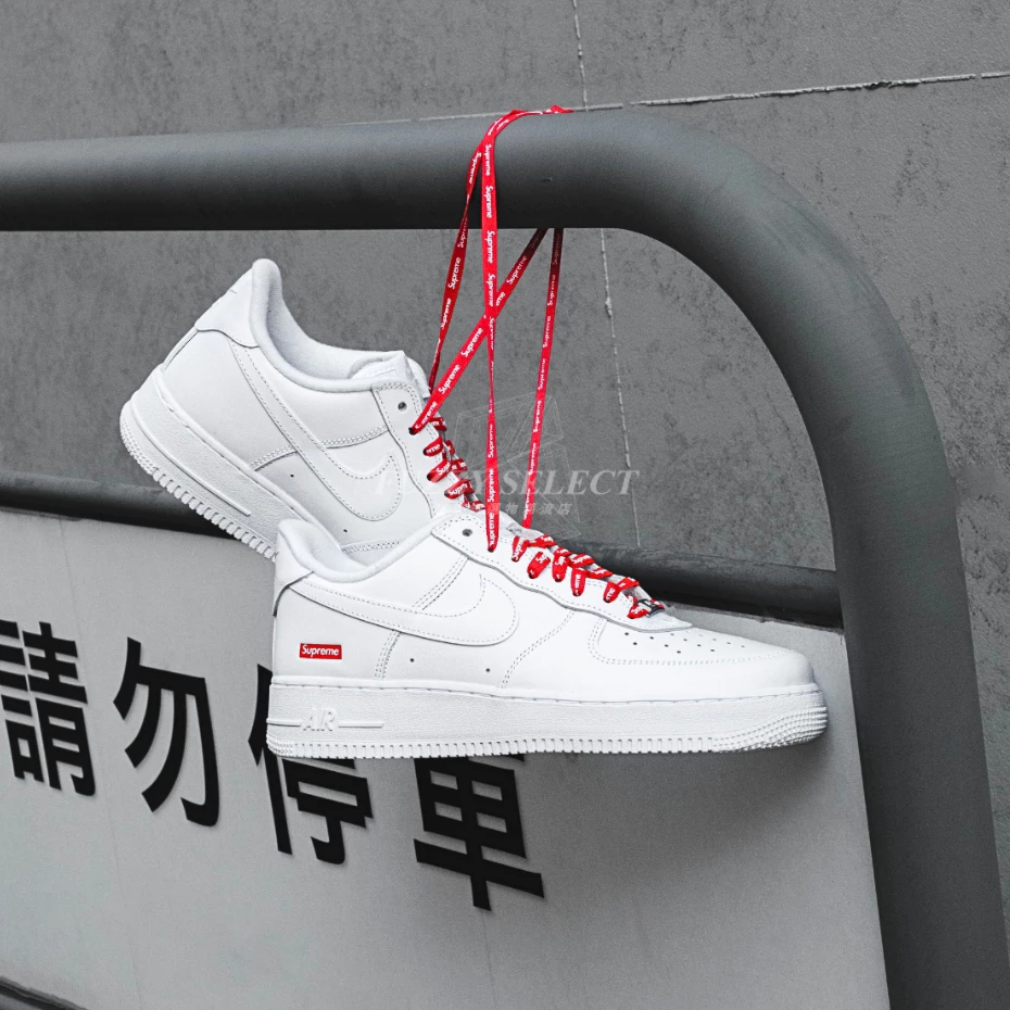 Supreme x Nike Air Force 1 聯名款 滿版 鞋帶 白 CU9225-100-規格圖9