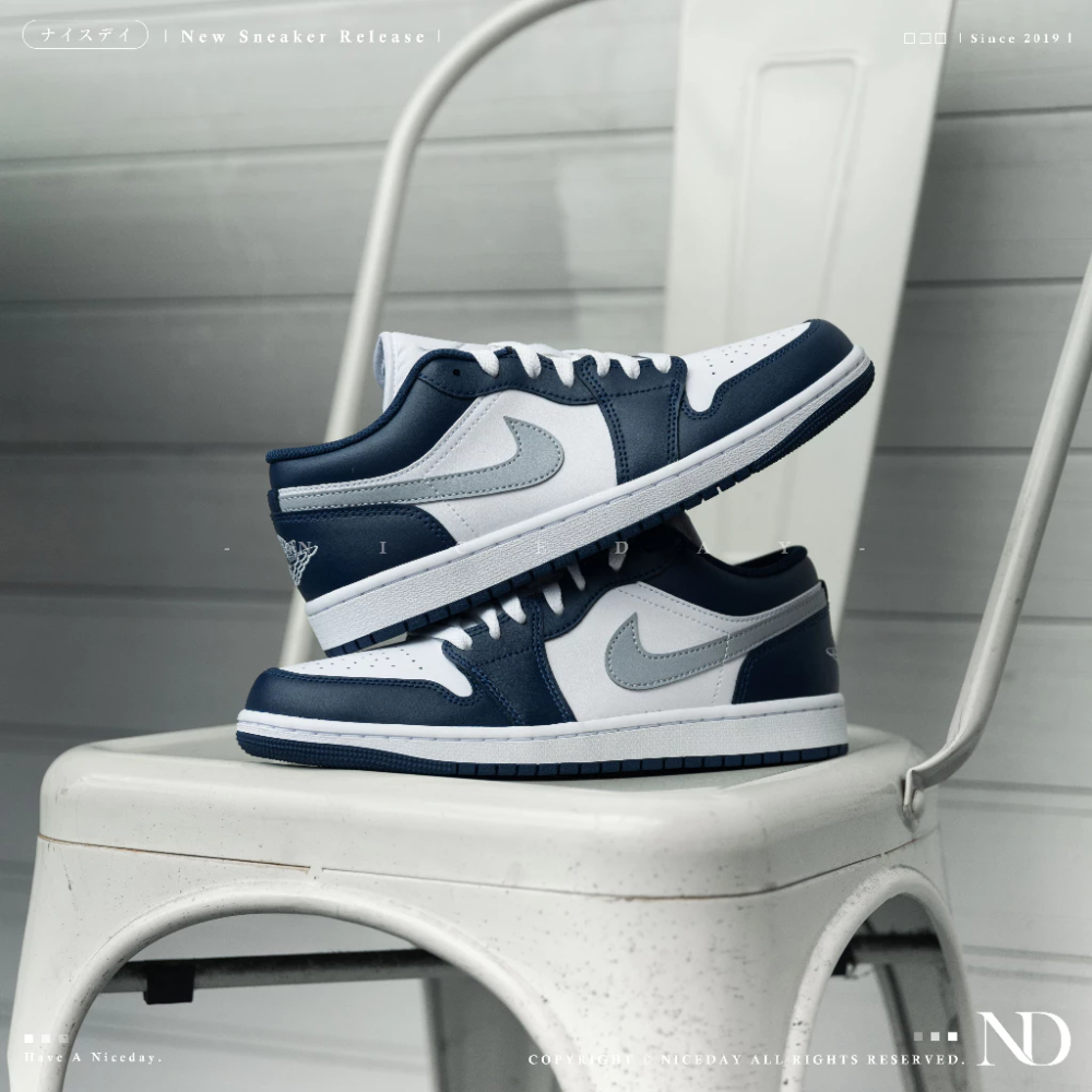 Air Jordan 1 Low Midnight Navy 午夜藍 海軍藍 553558-141-細節圖3