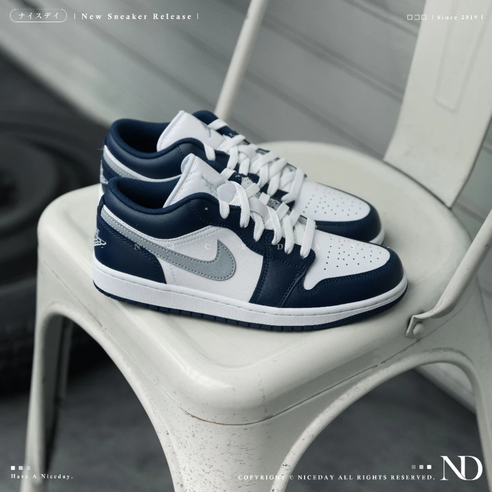 Air Jordan 1 Low Midnight Navy 午夜藍 海軍藍 553558-141-細節圖4
