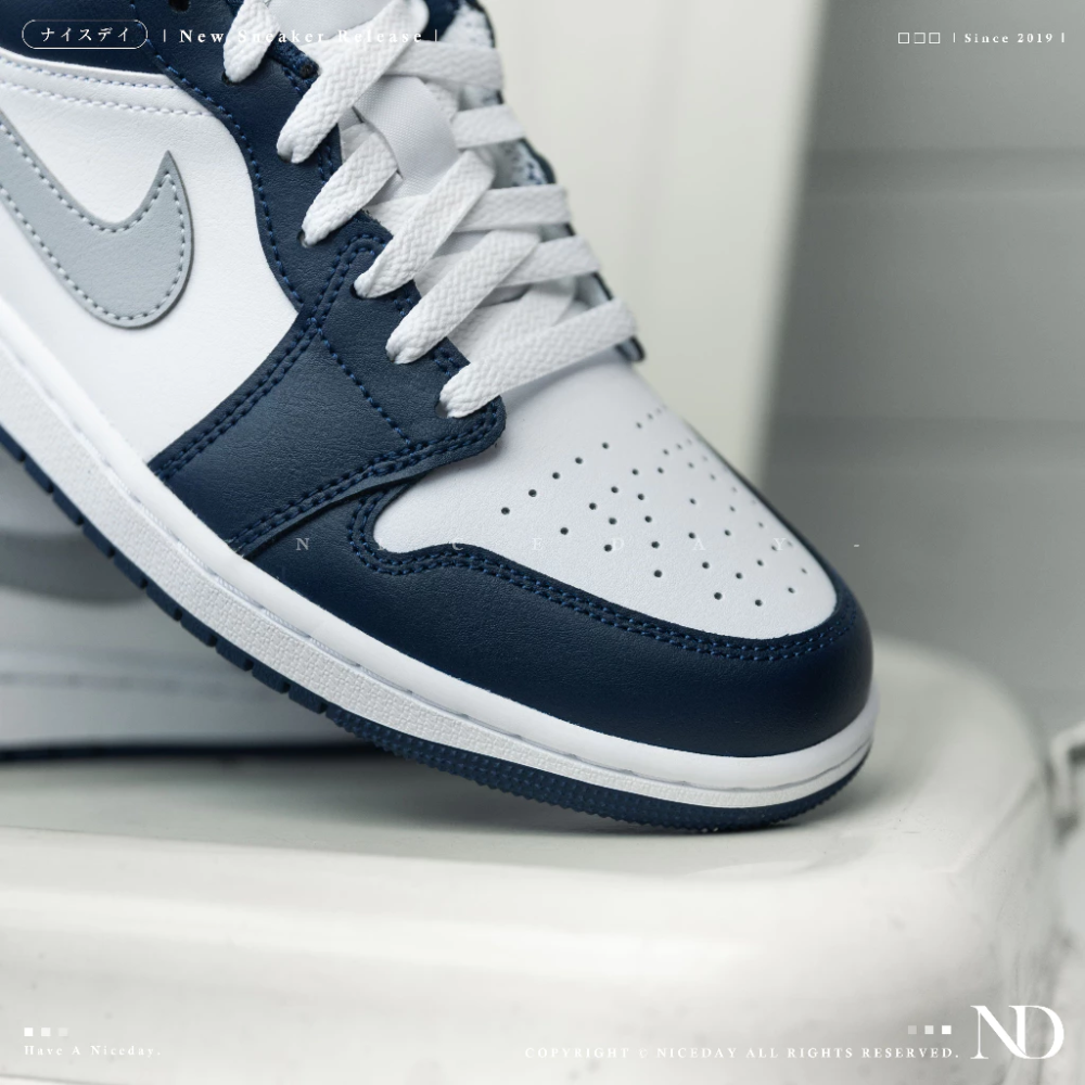 Air Jordan 1 Low Midnight Navy 午夜藍 海軍藍 553558-141-細節圖5