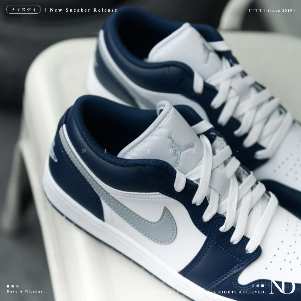 Air Jordan 1 Low Midnight Navy 午夜藍 海軍藍 553558-141-細節圖6