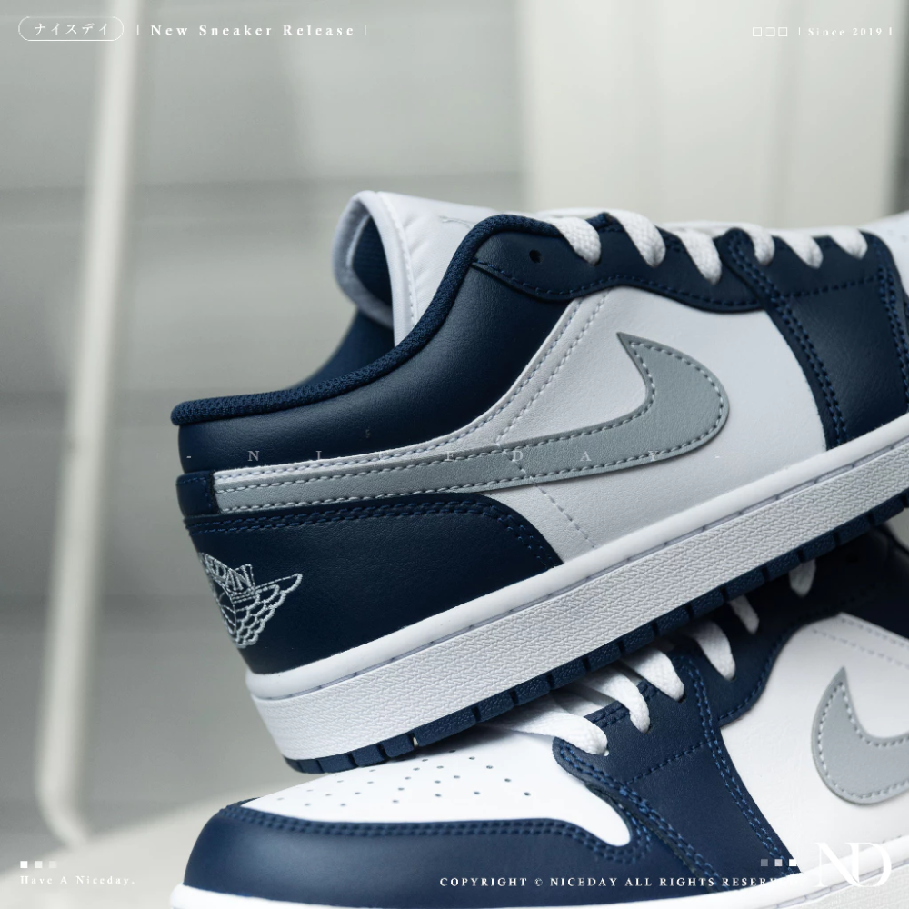 Air Jordan 1 Low Midnight Navy 午夜藍 海軍藍 553558-141-細節圖7