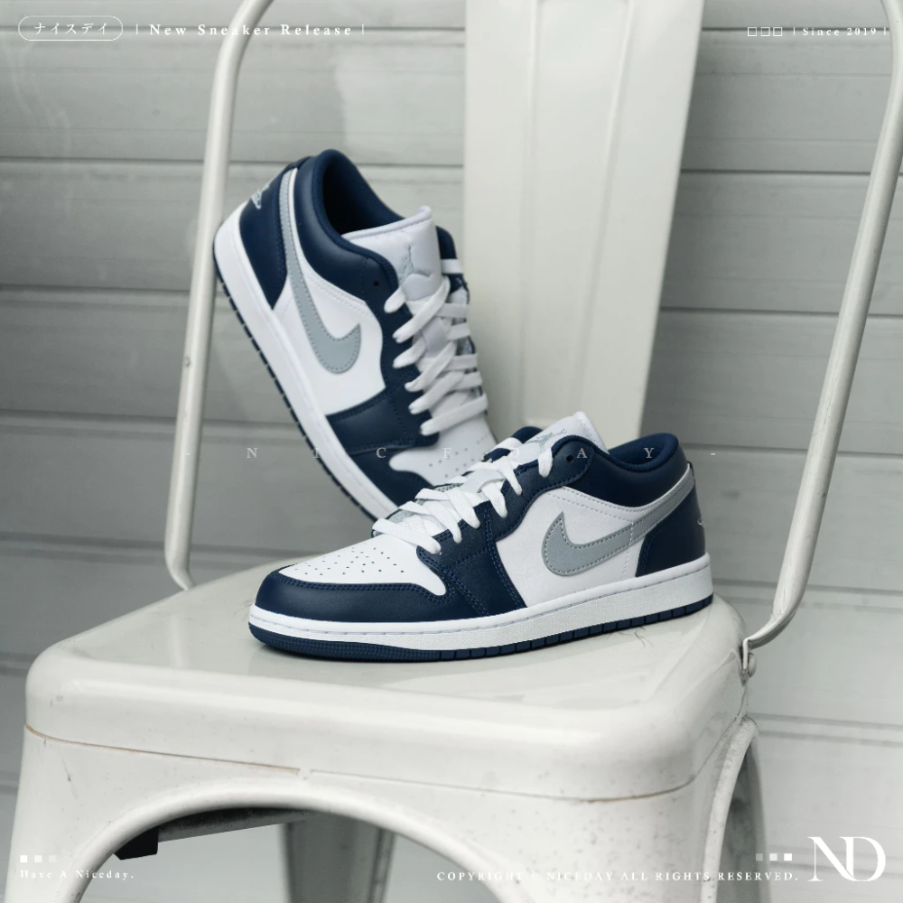 Air Jordan 1 Low Midnight Navy 午夜藍 海軍藍 553558-141-細節圖9