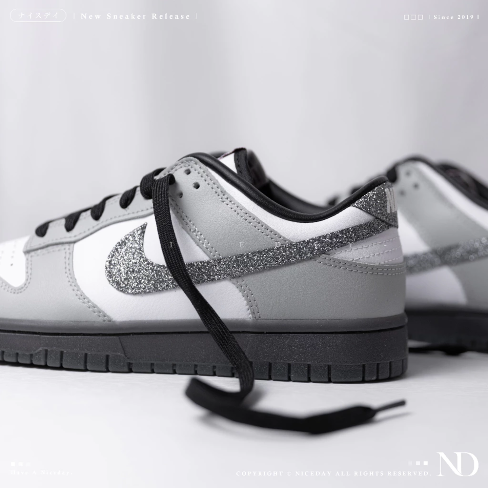 Nike Dunk Low 鑽石星辰 閃勾 亮粉 灰 黑 果凍底 女 HQ3462-191-細節圖5