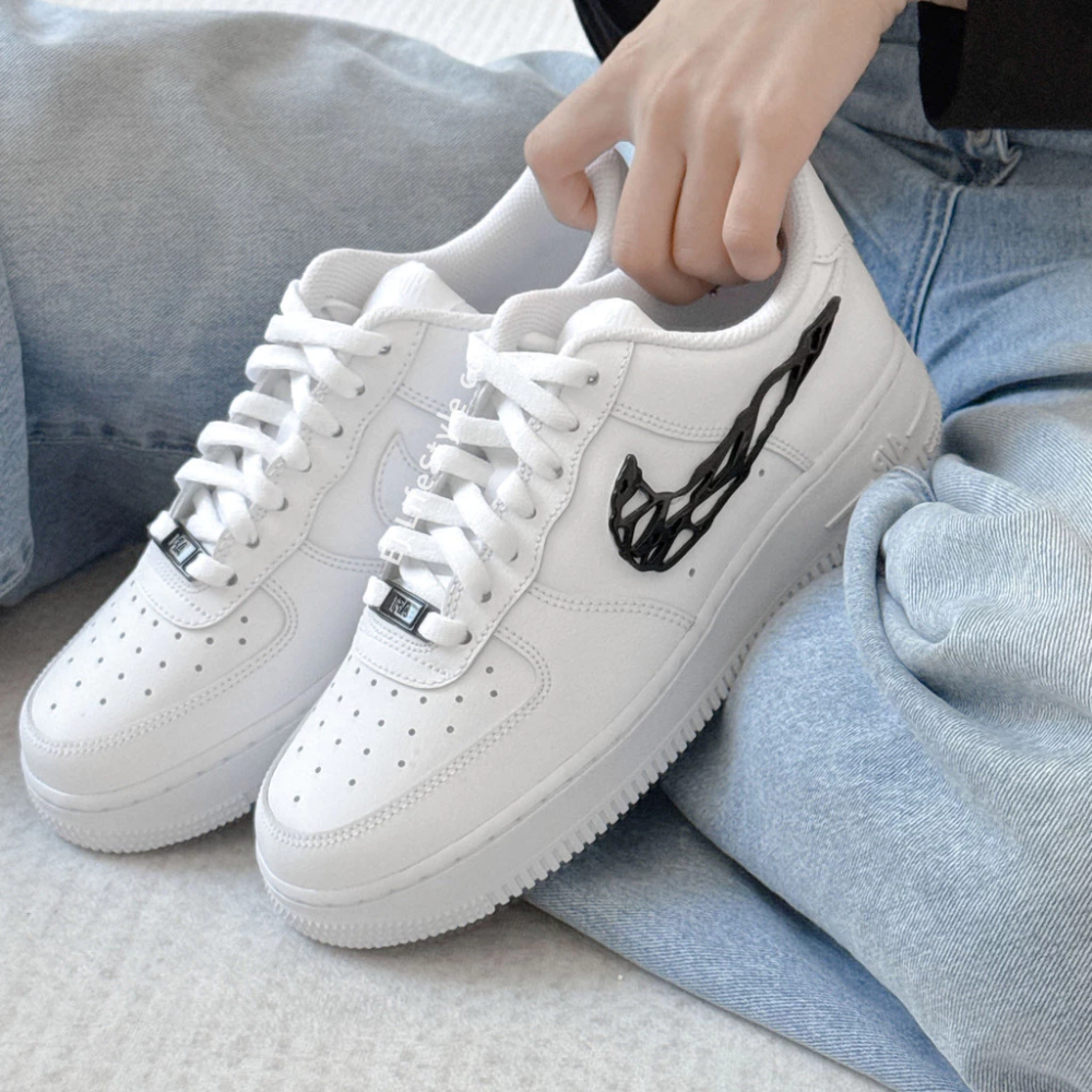 NIKE AIR FORCE 1 AF1 液態金屬 液態黑 溶解金屬 Y2K 黑色 IF1686-101-細節圖2