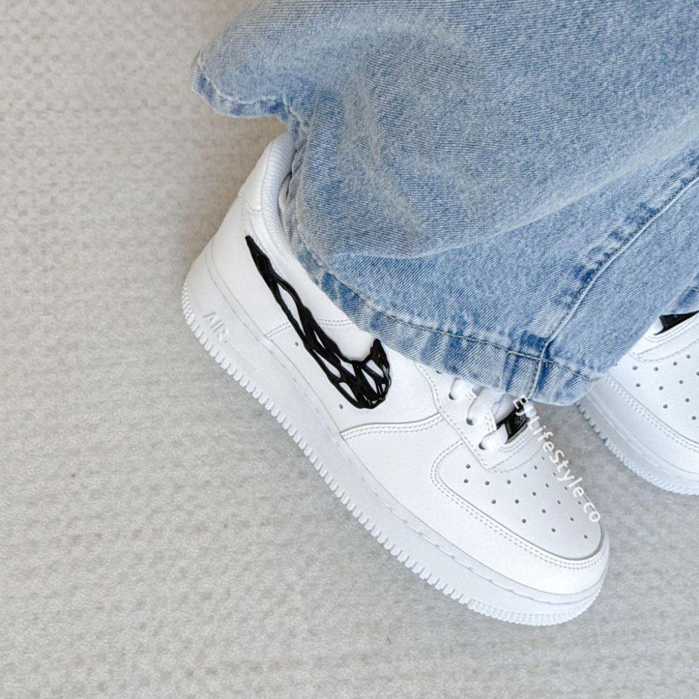 NIKE AIR FORCE 1 AF1 液態金屬 液態黑 溶解金屬 Y2K 黑色 IF1686-101-細節圖4