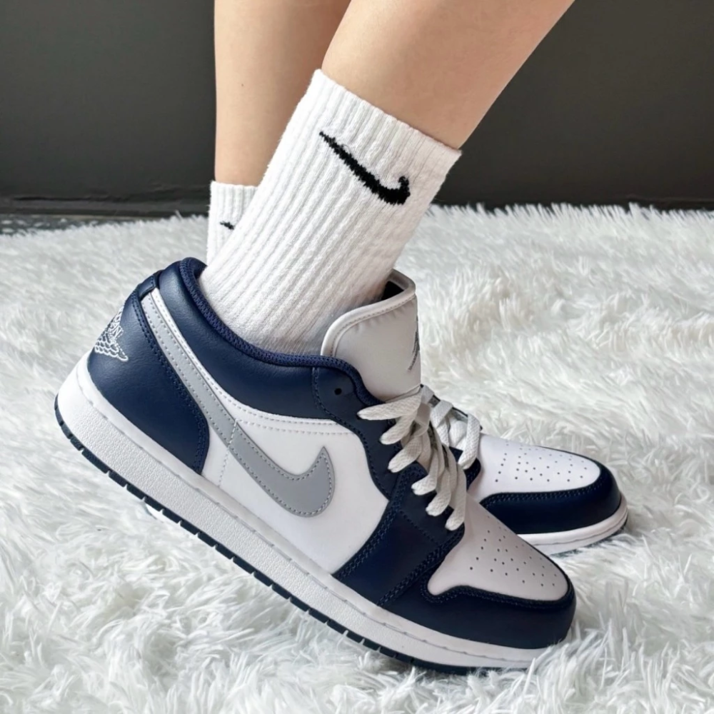 Air Jordan 1 Low Midnight Navy 午夜藍 低筒 海軍藍 灰 553558-141-規格圖9