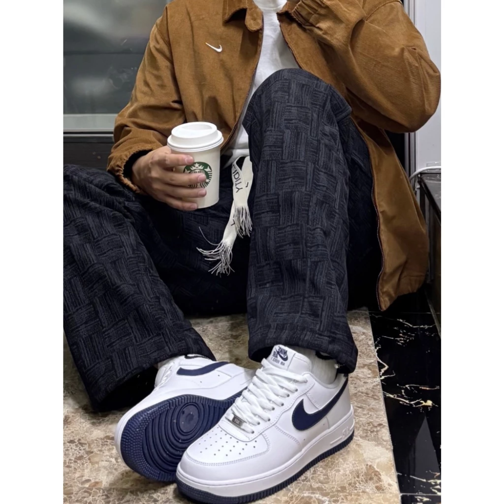 Nike Air Force 1 ＇07 運動 經典 海軍藍 白 深藍 休閒鞋 男鞋 FJ4146-104-細節圖2