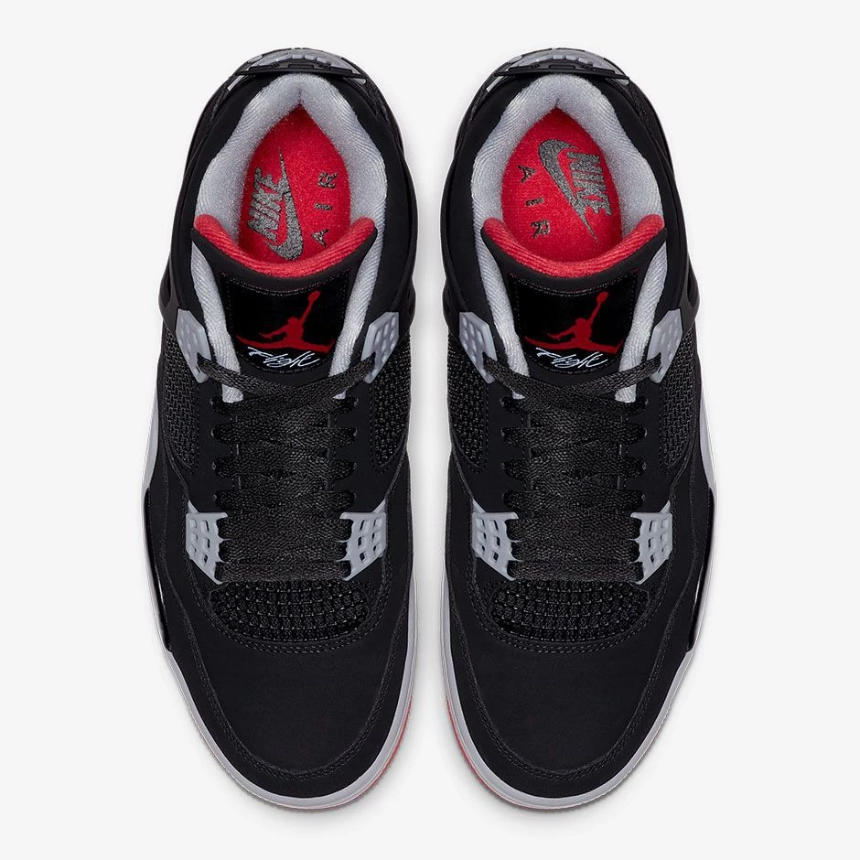 Air Jordan 4 Retro OG Bred 308497-060 男女鞋 老屁股 黑紅-細節圖5