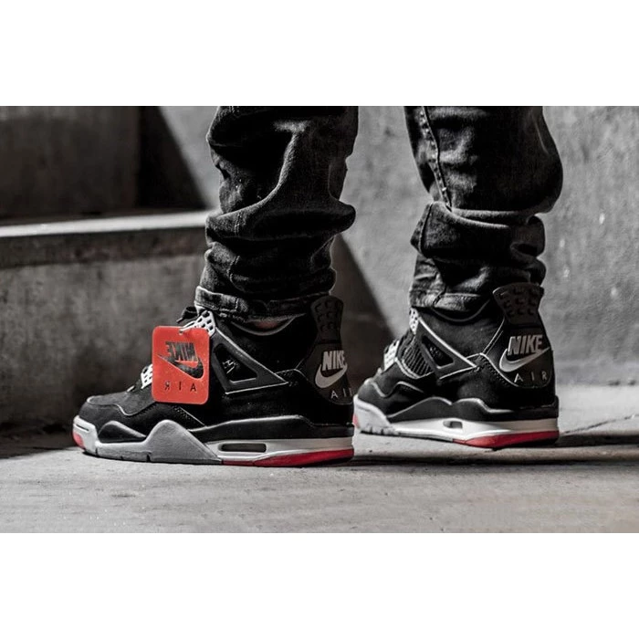 Air Jordan 4 Retro OG Bred 308497-060 男女鞋 老屁股 黑紅-細節圖7