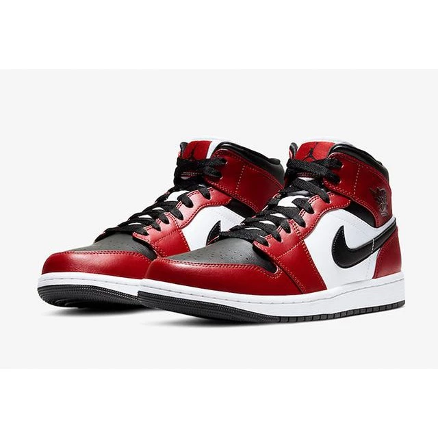 Air Jordan 1 Mid Chicago Black Toe 554724-069 男女 AJ1 芝加哥-細節圖3