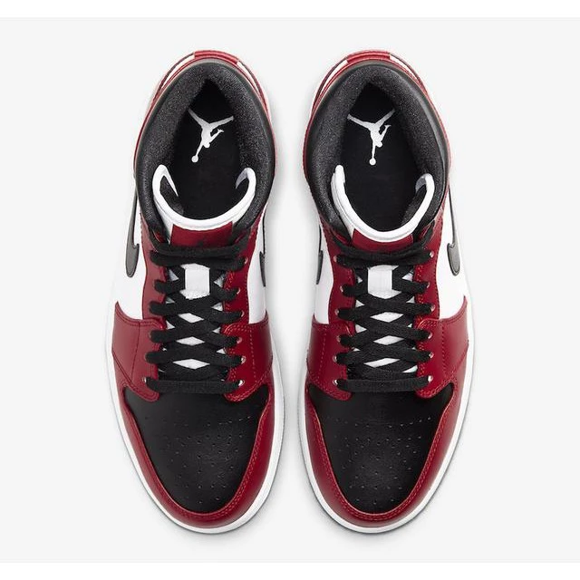 Air Jordan 1 Mid Chicago Black Toe 554724-069 男女 AJ1 芝加哥-細節圖7