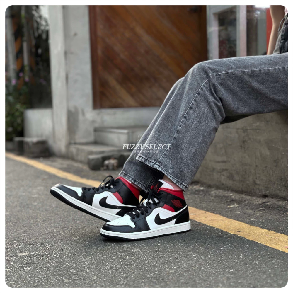 Air Jordan 1 Mid Black Gym Red 黑紅 BQ6472-061-細節圖2