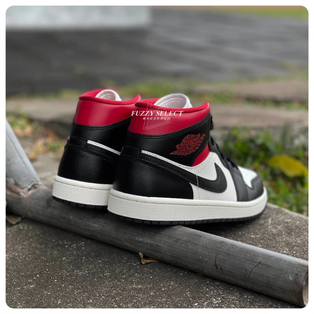 Air Jordan 1 Mid Black Gym Red 黑紅 BQ6472-061-細節圖3