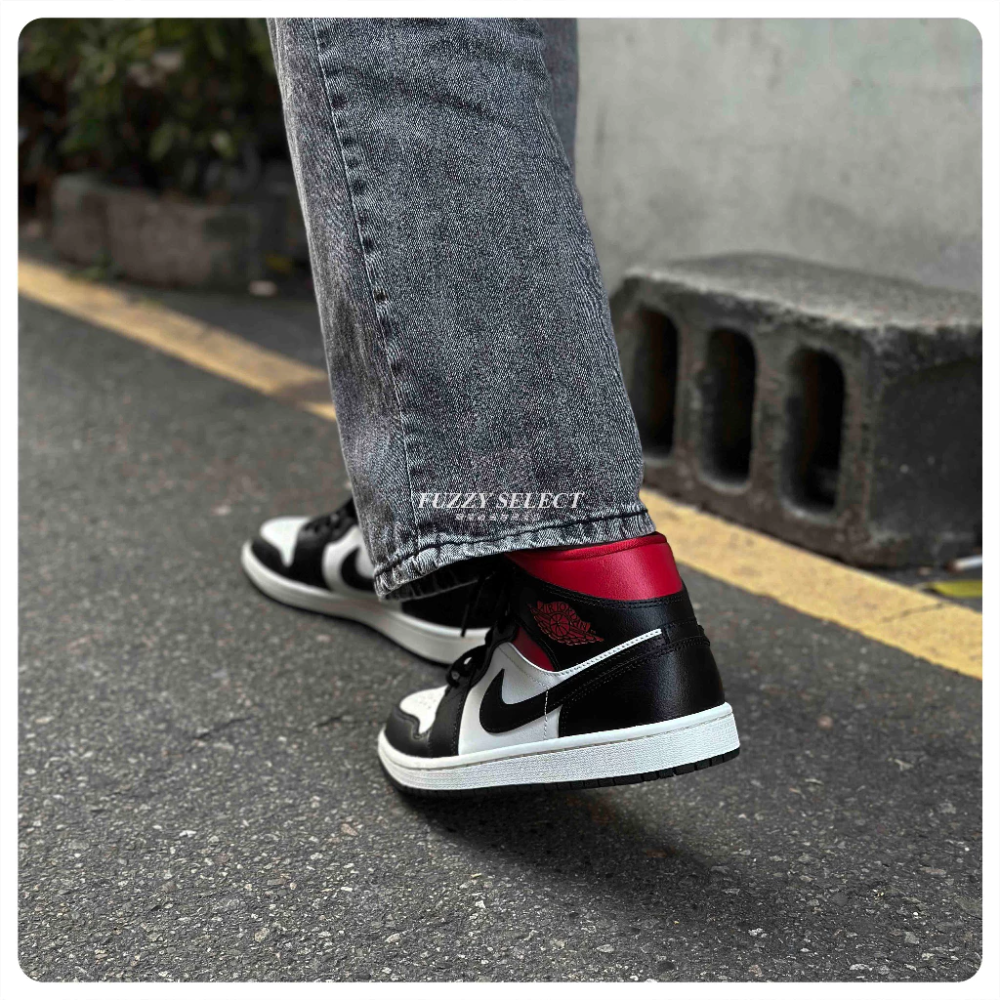 Air Jordan 1 Mid Black Gym Red 黑紅 BQ6472-061-細節圖4