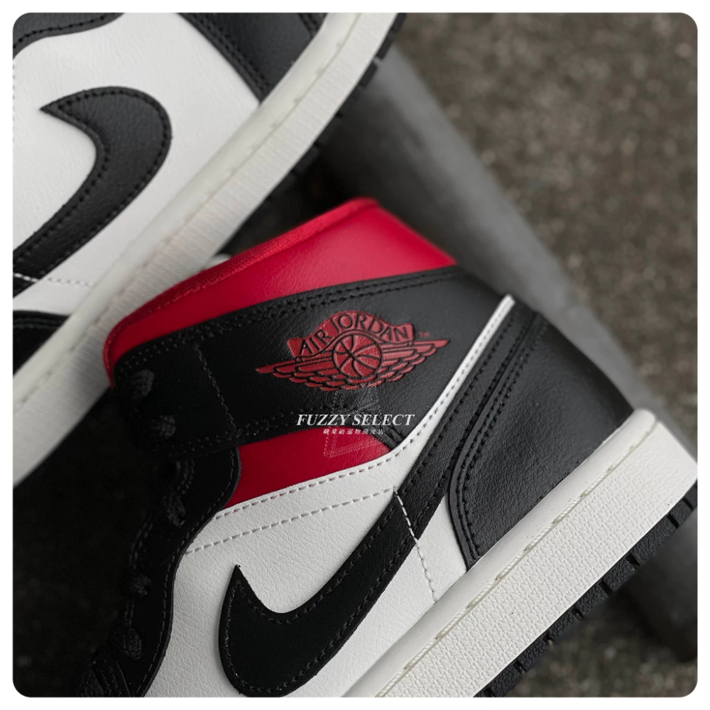 Air Jordan 1 Mid Black Gym Red 黑紅 BQ6472-061-細節圖7