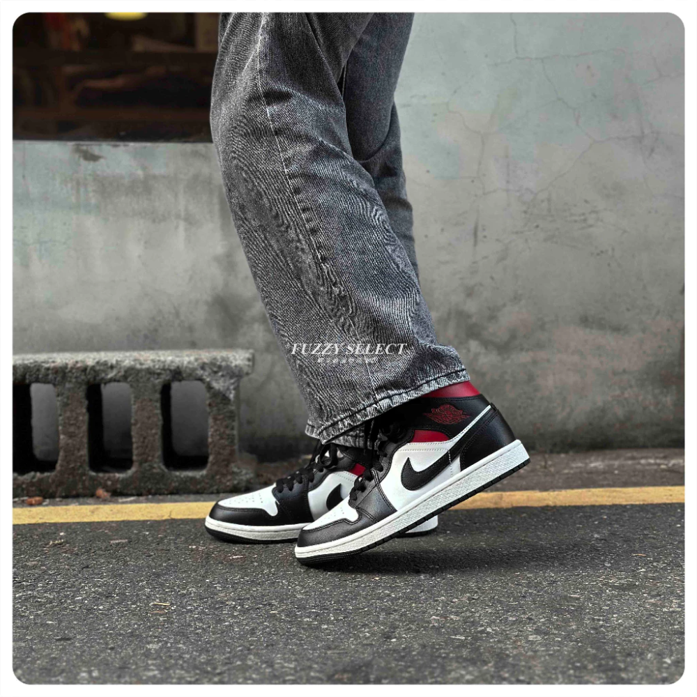 Air Jordan 1 Mid Black Gym Red 黑紅 BQ6472-061-細節圖8