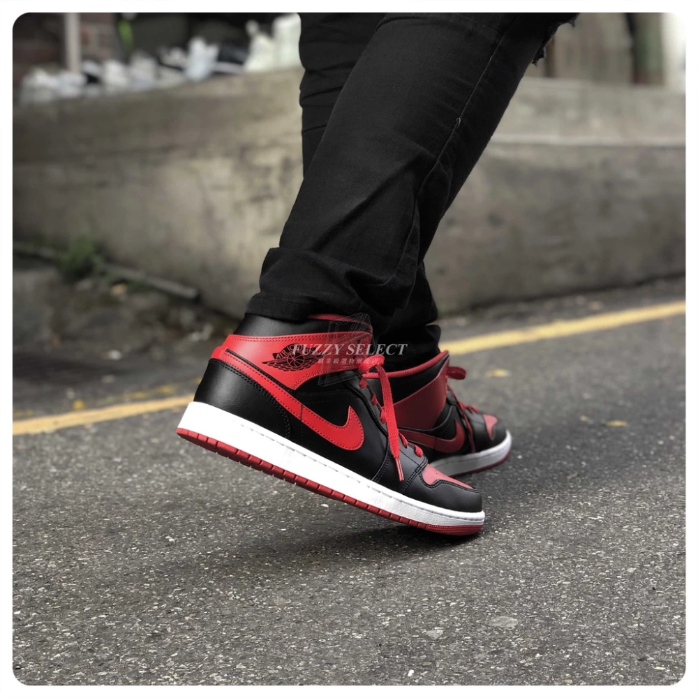 Air Jordan 1 Mid Alternate Bred 黑紅 灌籃高手 DQ8426-060-細節圖3