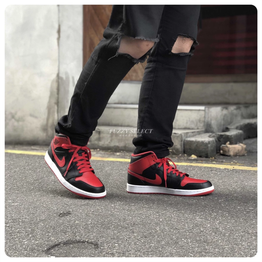 Air Jordan 1 Mid Alternate Bred 黑紅 灌籃高手 DQ8426-060-細節圖4