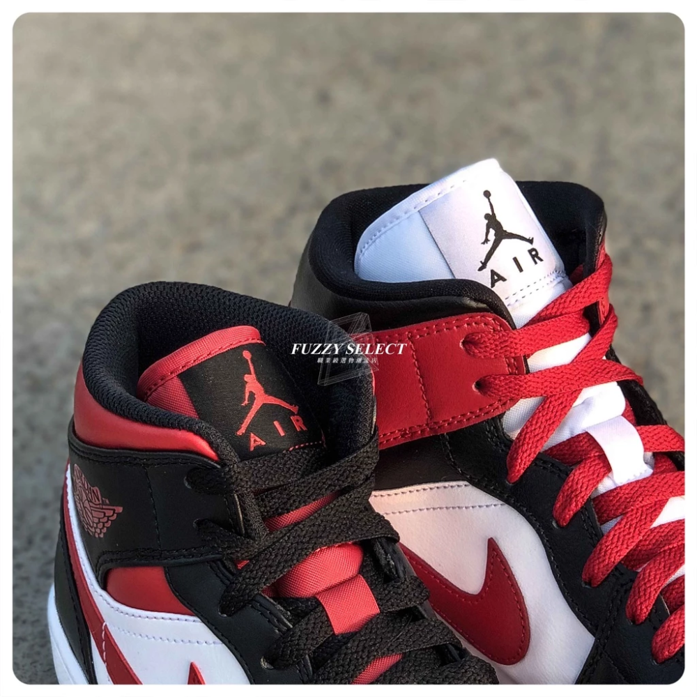 Air Jordan 1 Mid Bred Toe 黑紅 芝加哥 554724-079 BQ6472-細節圖7