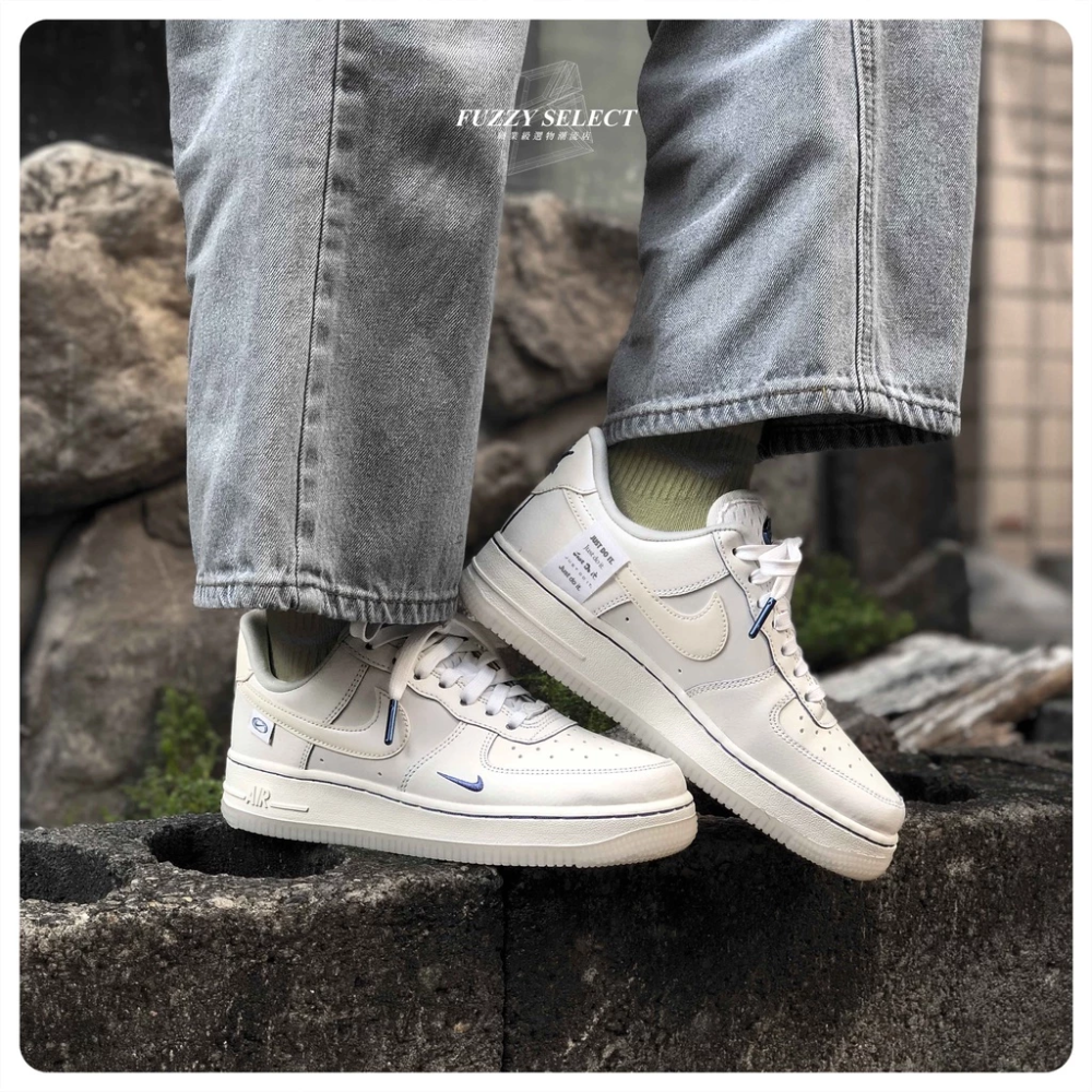W Nike Air Force 1 Sail Blue 奶油 白藍 小勾 標籤 FB1839-111-細節圖2