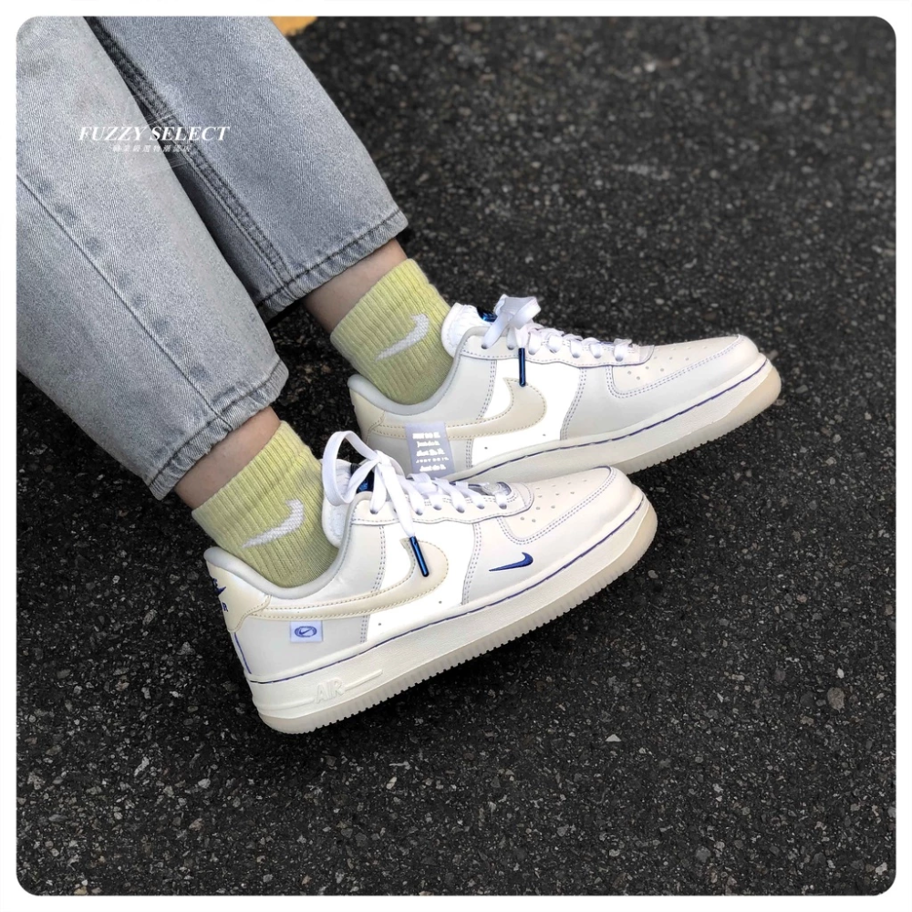 W Nike Air Force 1 Sail Blue 奶油 白藍 小勾 標籤 FB1839-111-細節圖7