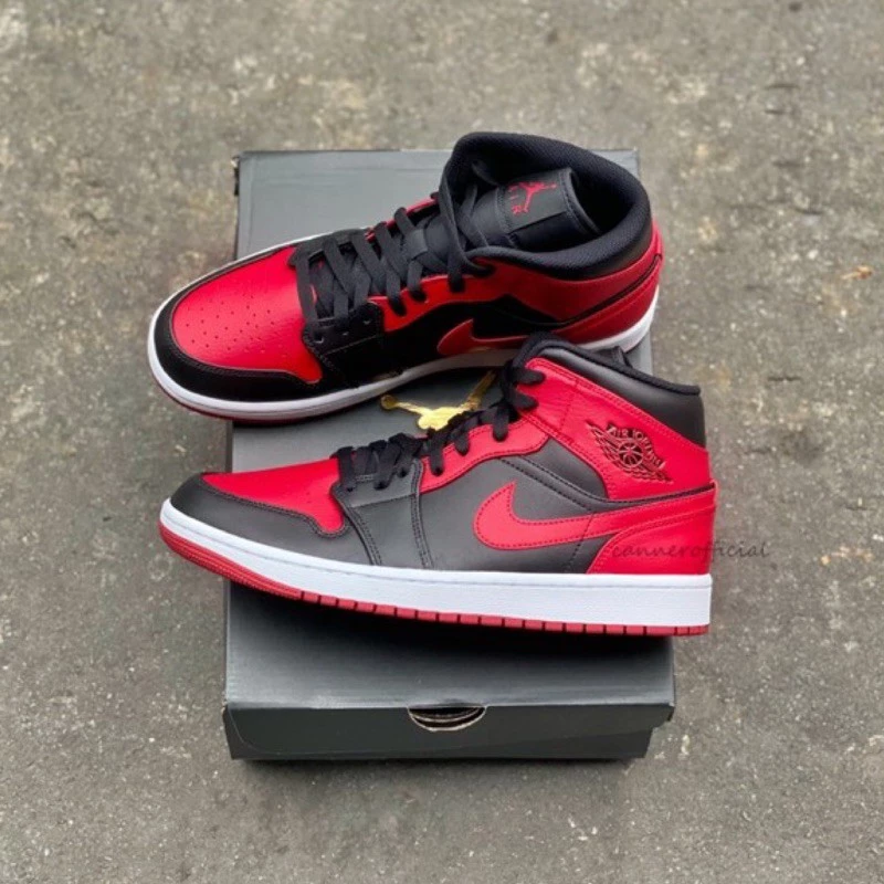 AIR JORDON 1 MID BANNED 黑紅 禁穿 AJ1 554724-074-細節圖6