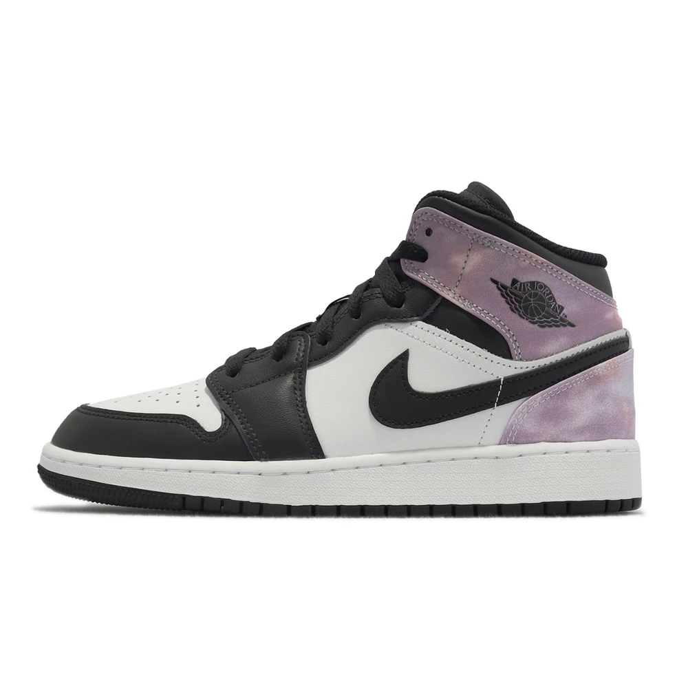 Air Jordan 1 Mid 黑白粉紫 星空渲染 DM1200-001 大童DM6216-001-細節圖7