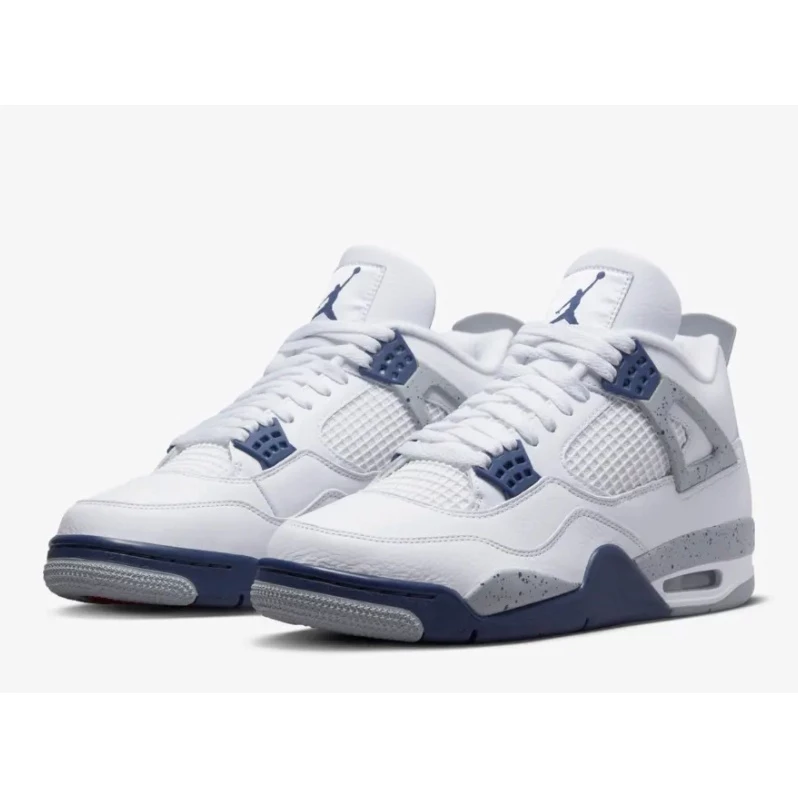 AJ4 ＂White/Navy＂ 海軍藍 男鞋 大童 DH6927-140 408452-140-細節圖4