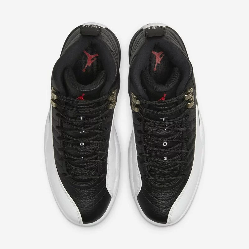 Air Jordan 12 GS ＂ Playoffs ＂ 2022 季後賽 黑白 女鞋 153265-006-細節圖4