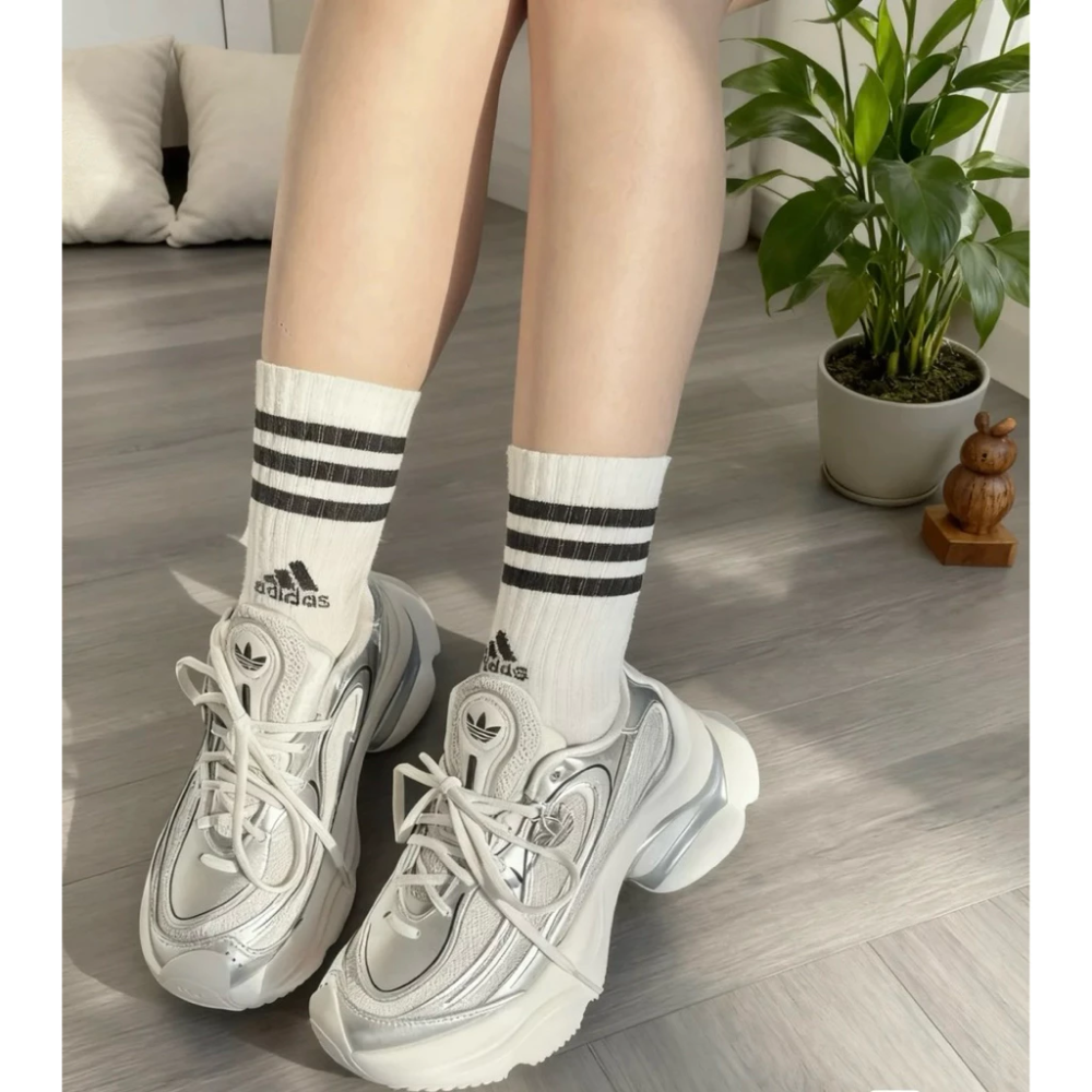 ADIDAS OZVENUZ 厚底 增高鞋 老爹鞋 巴黎世家 低筒 時尚 女款 白銀 KI0557-細節圖4