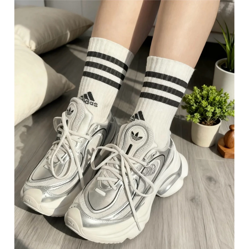 ADIDAS OZVENUZ 厚底 增高鞋 老爹鞋 巴黎世家 低筒 時尚 女款 白銀 KI0557-細節圖5