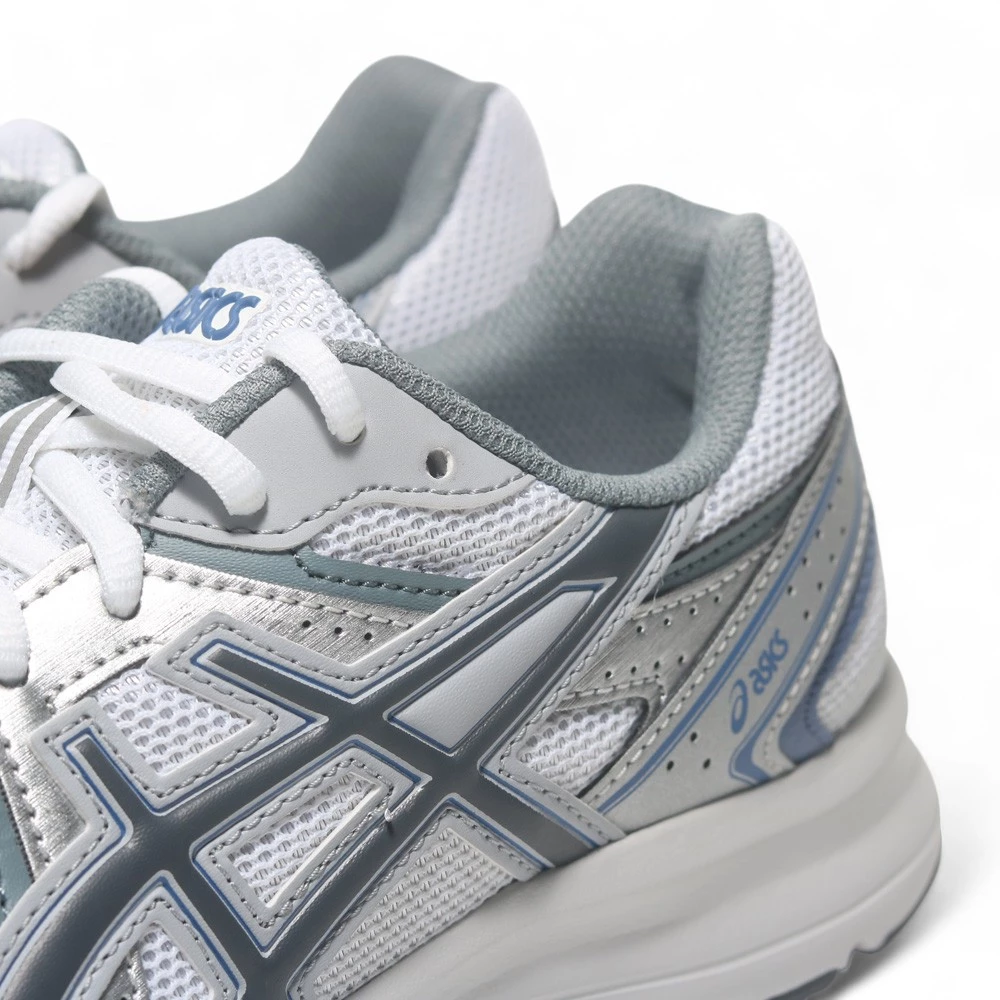 ASICS 慢跑鞋 JOG 100S 白灰藍 復古 情侶鞋 男女 1203A684-100-細節圖3