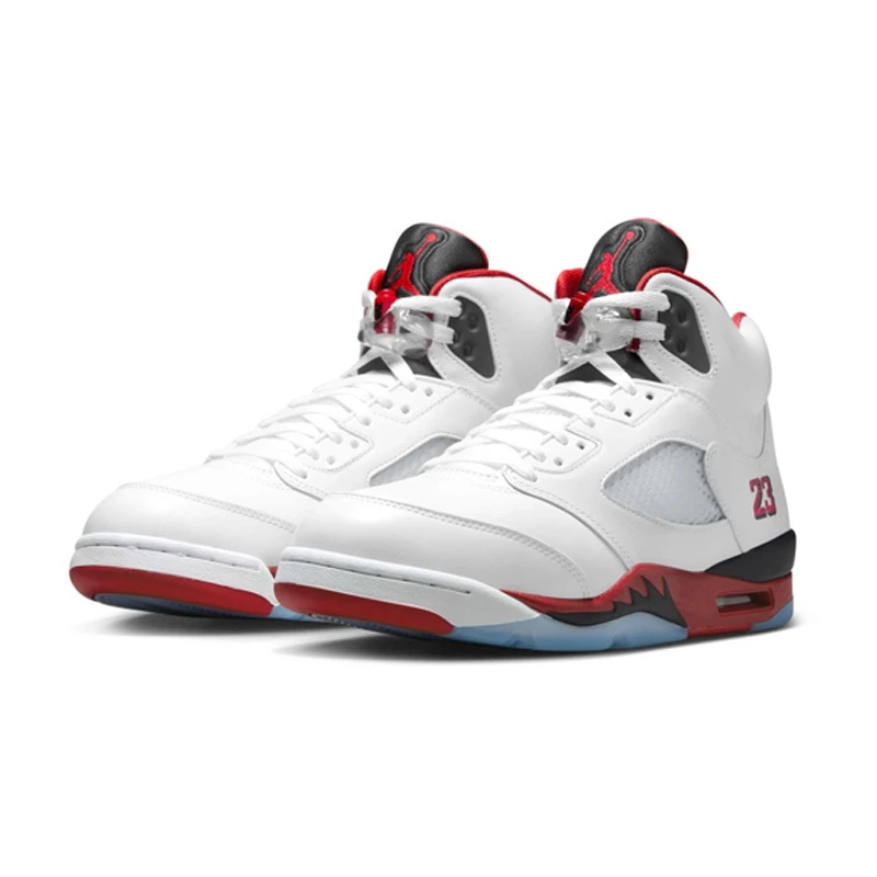 Air Jordan 5 ＂Fire Red＂Black Tongue＂ 經典復刻 白紅 男鞋 HQ7978-101-細節圖2