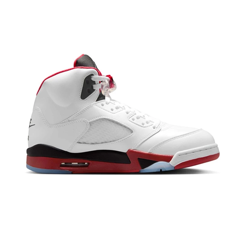 Air Jordan 5 ＂Fire Red＂Black Tongue＂ 經典復刻 白紅 男鞋 HQ7978-101-細節圖3