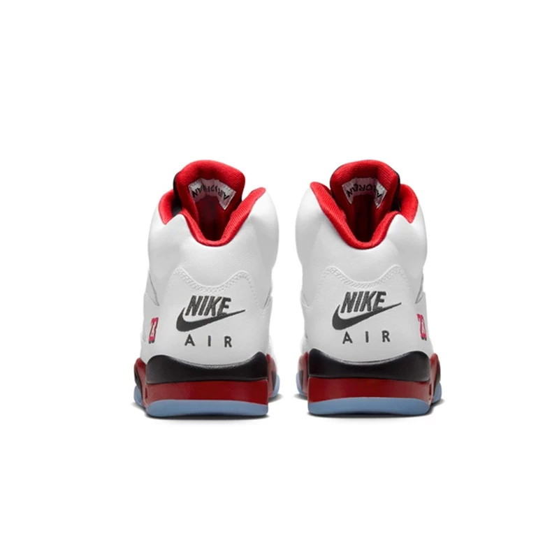 Air Jordan 5 ＂Fire Red＂Black Tongue＂ 經典復刻 白紅 男鞋 HQ7978-101-細節圖4