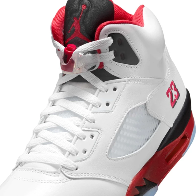 Air Jordan 5 ＂Fire Red＂Black Tongue＂ 經典復刻 白紅 男鞋 HQ7978-101-細節圖7