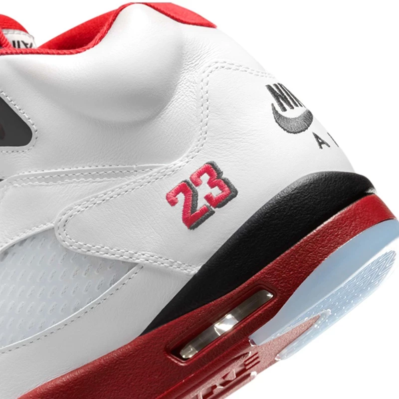 Air Jordan 5 ＂Fire Red＂Black Tongue＂ 經典復刻 白紅 男鞋 HQ7978-101-細節圖8