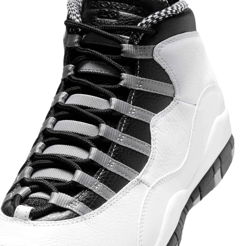 Air Jordan 10 ＂Steel＂ 鋼鐵 復刻回歸 黑白 男鞋 HJ6779-104-細節圖7