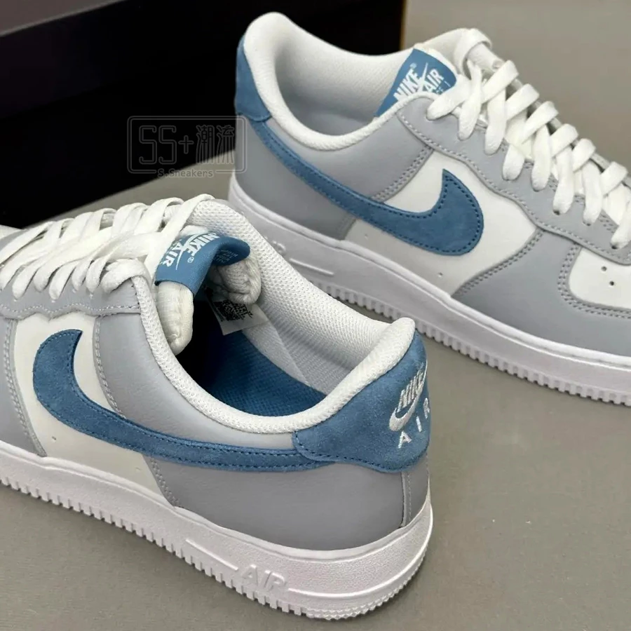Nike Air Force 1 07 Lv8 休閒鞋 麂皮 灰 灰藍 灰白藍 深藍勾 男鞋 女鞋 HV1795-141-細節圖2